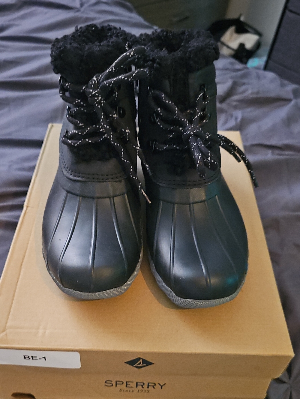 Sperry Black Women's Waterproof Lace-Up Snow Boots